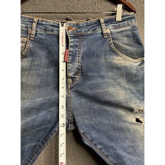Dsquared2 Jeans Mens 32 Blue Distressed Slim Fit Denim Italy - Picture 15 of 16